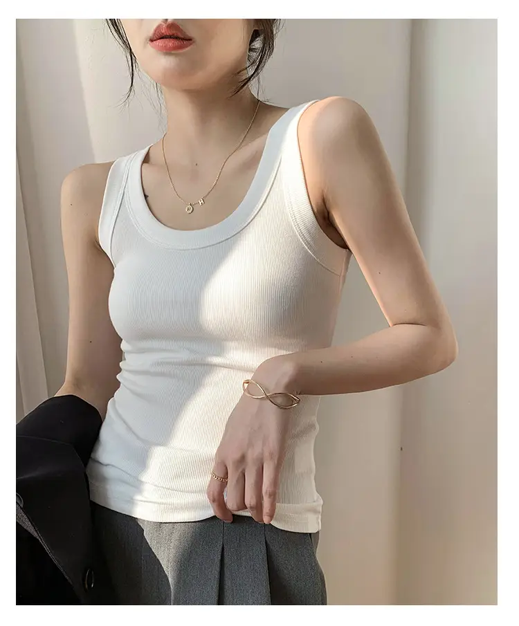 White Knitted Sleeveless Vest for Women Summer — feature 22