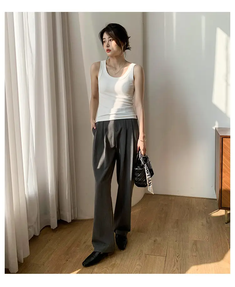 White Knitted Sleeveless Vest for Women Summer — feature 24