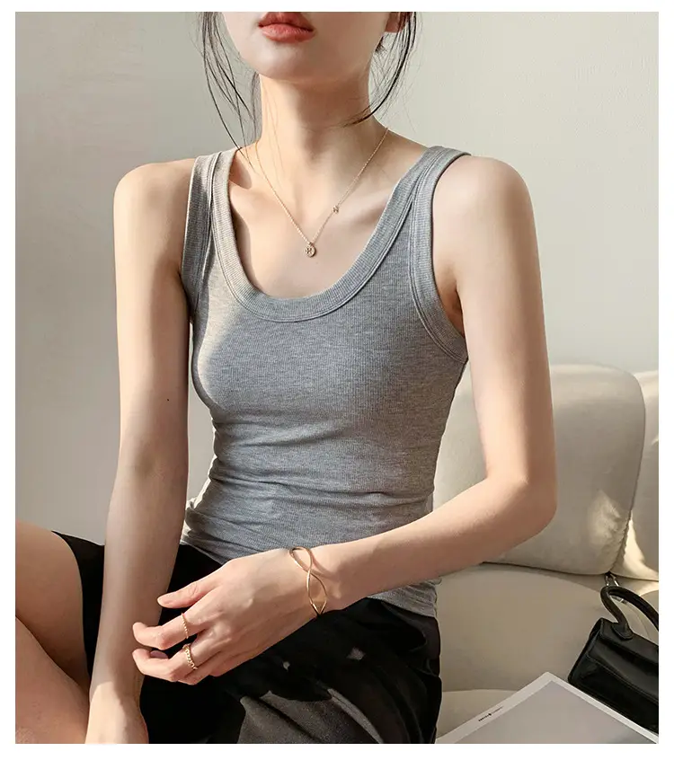 White Knitted Sleeveless Vest for Women Summer — feature 25