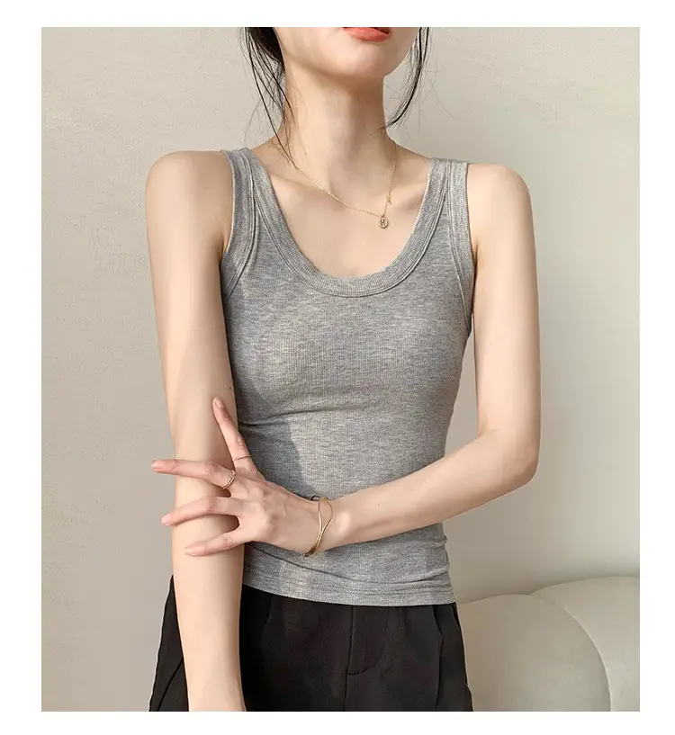 White Knitted Sleeveless Vest for Women Summer — feature 32