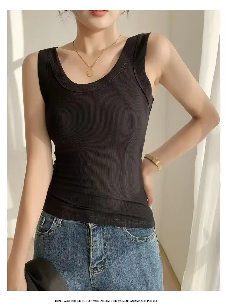 White Knitted Sleeveless Vest for Women Summer — feature 35