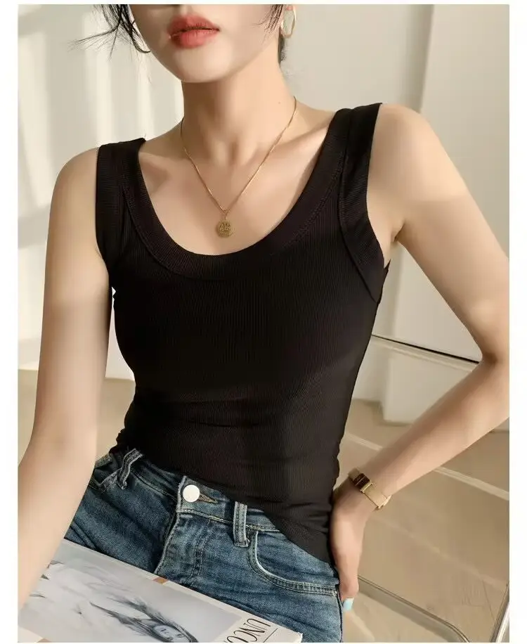 White Knitted Sleeveless Vest for Women Summer — feature 36