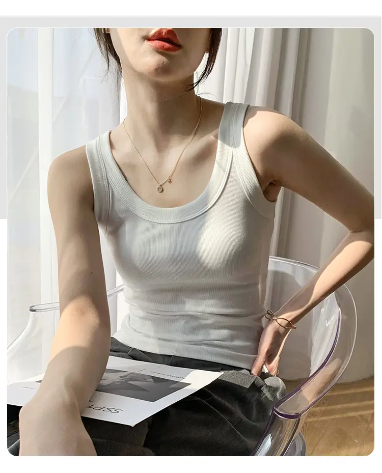 White Knitted Sleeveless Vest for Women Summer — feature 7