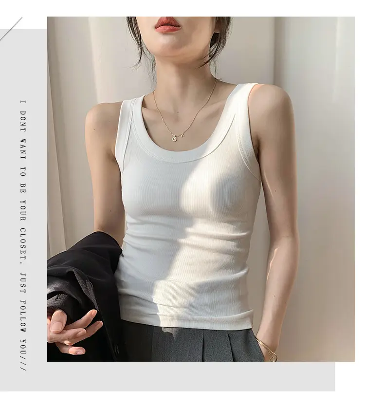 White Knitted Sleeveless Vest for Women Summer — feature 9