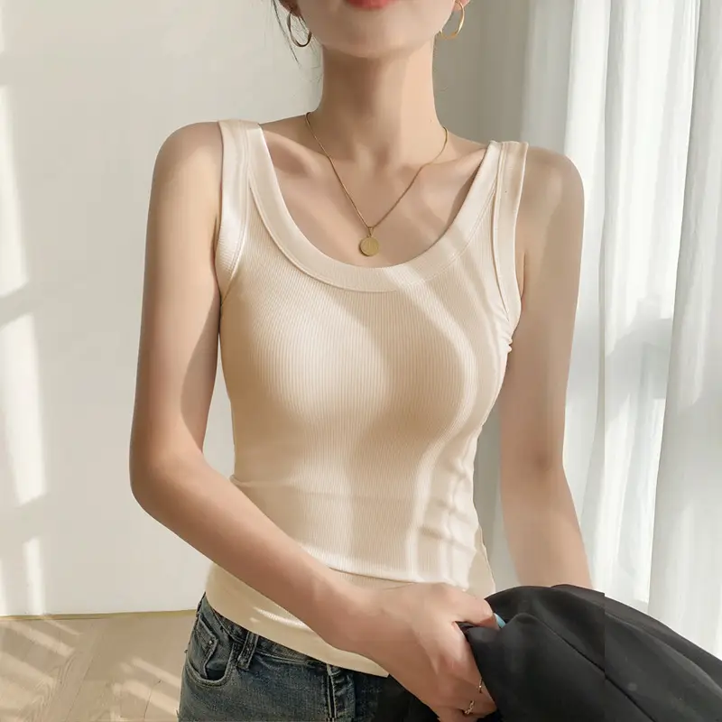 White Knitted Sleeveless Vest for Women Summer - Image 3