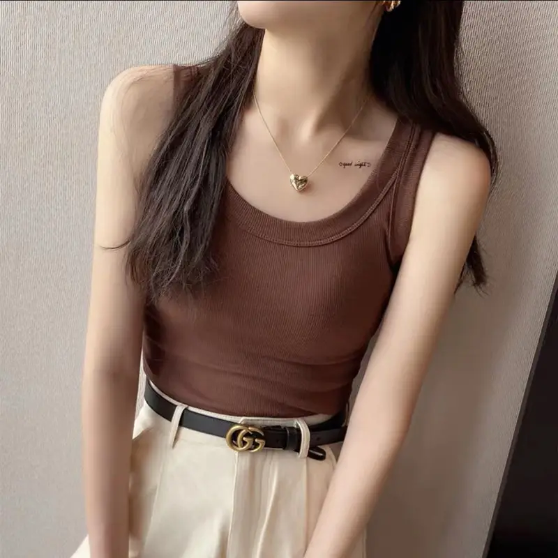 White Knitted Sleeveless Vest for Women Summer - Image 4