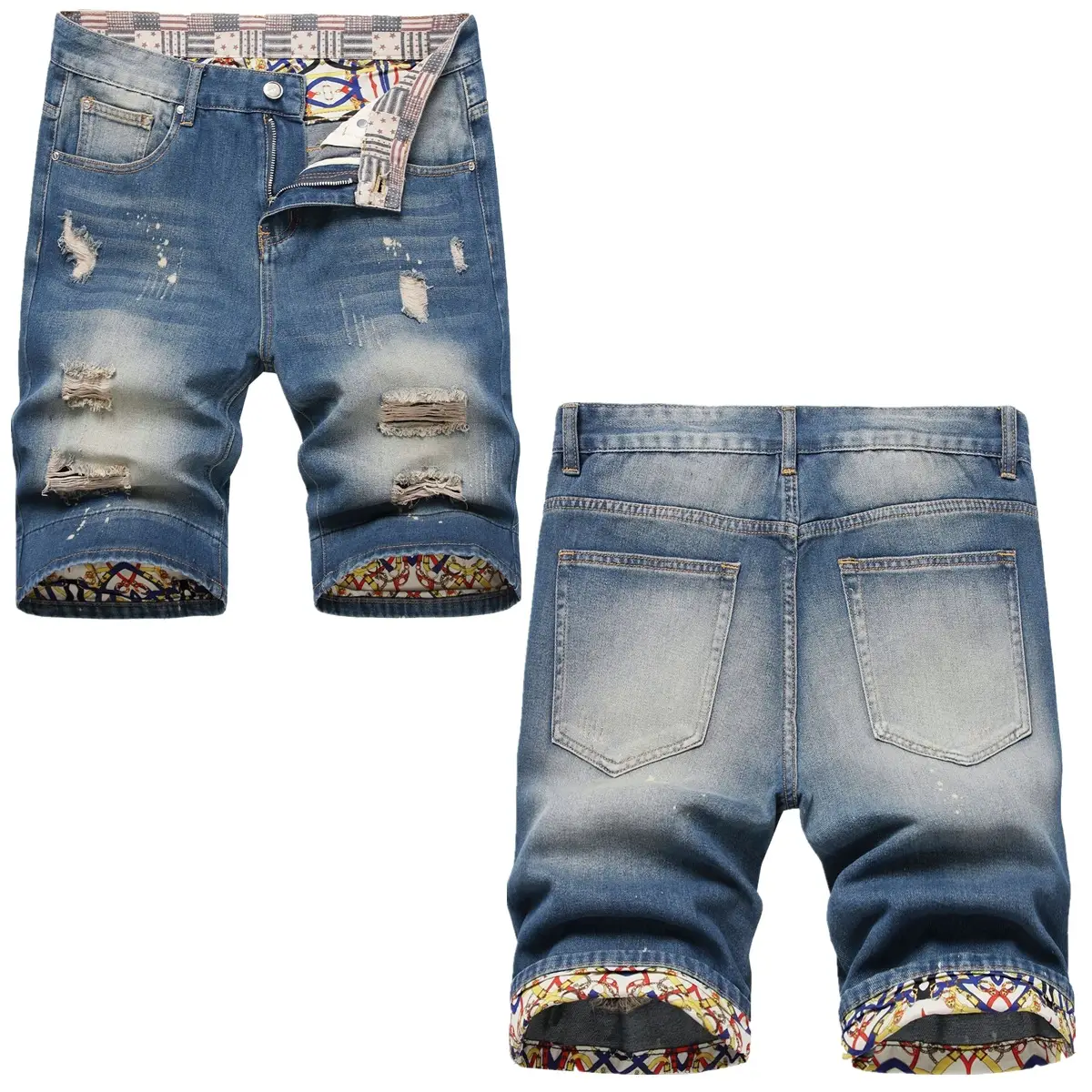 Ripped Denim Shorts for Men 2023 Summer - Image 3
