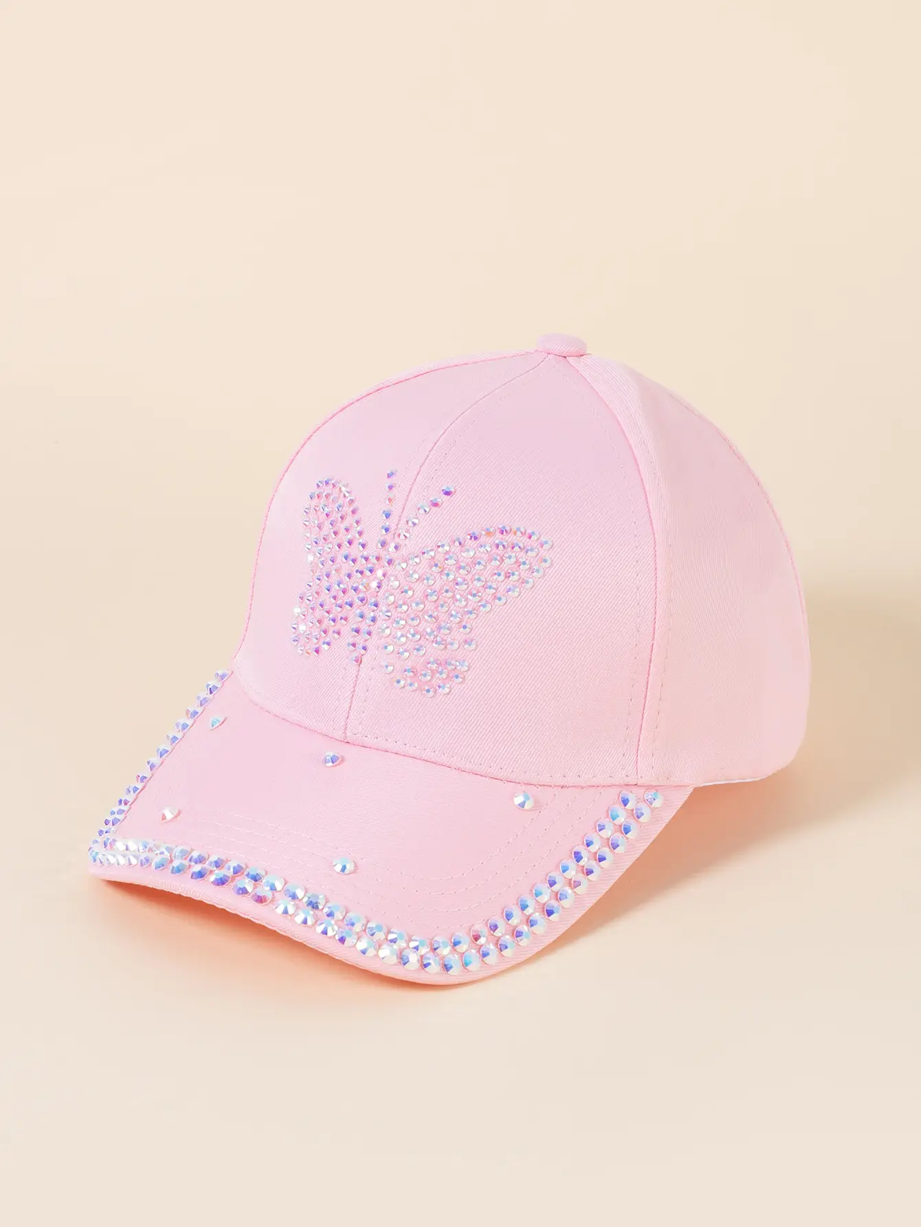Black Korean Style Women's Rhinestone Cap — feature 1