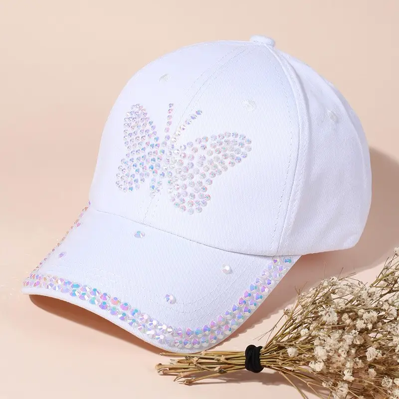 Black Korean Style Women's Rhinestone Cap — feature 11