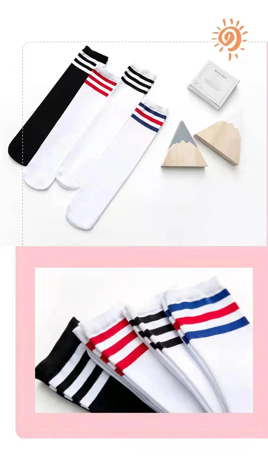 Children's Red Blue Black Super Mesh Dance Socks — feature 3