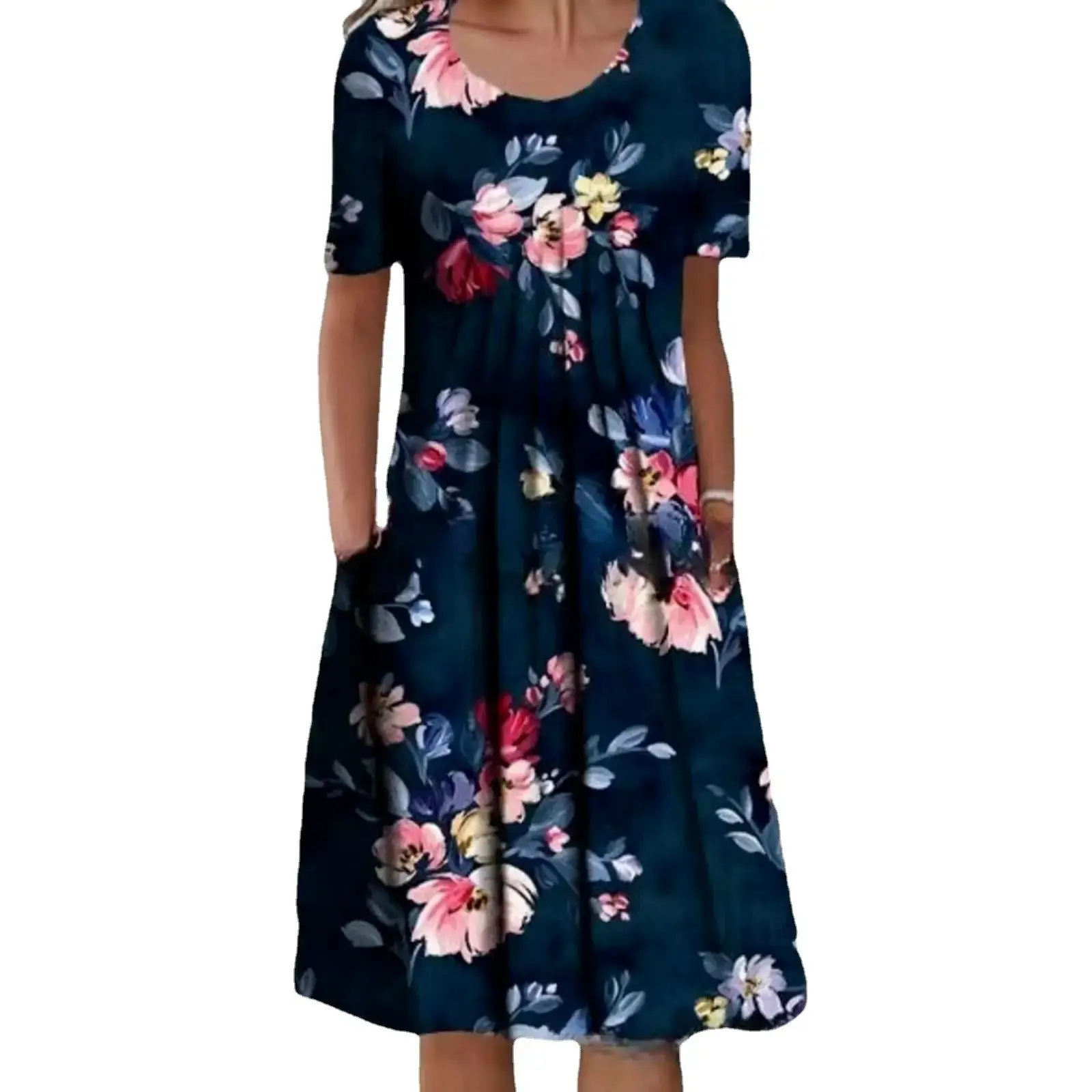 2023 Printed Floral Dress Women Large Size - Image 9