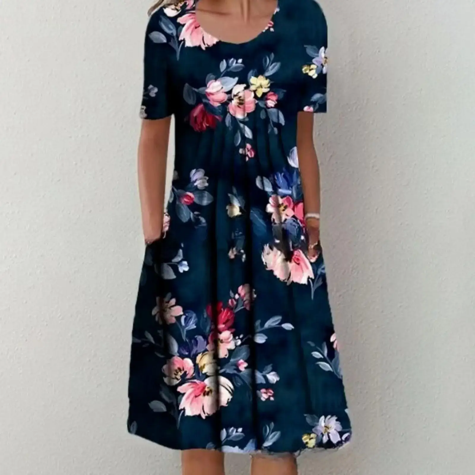 2023 Printed Floral Dress Women Large Size - Image 4