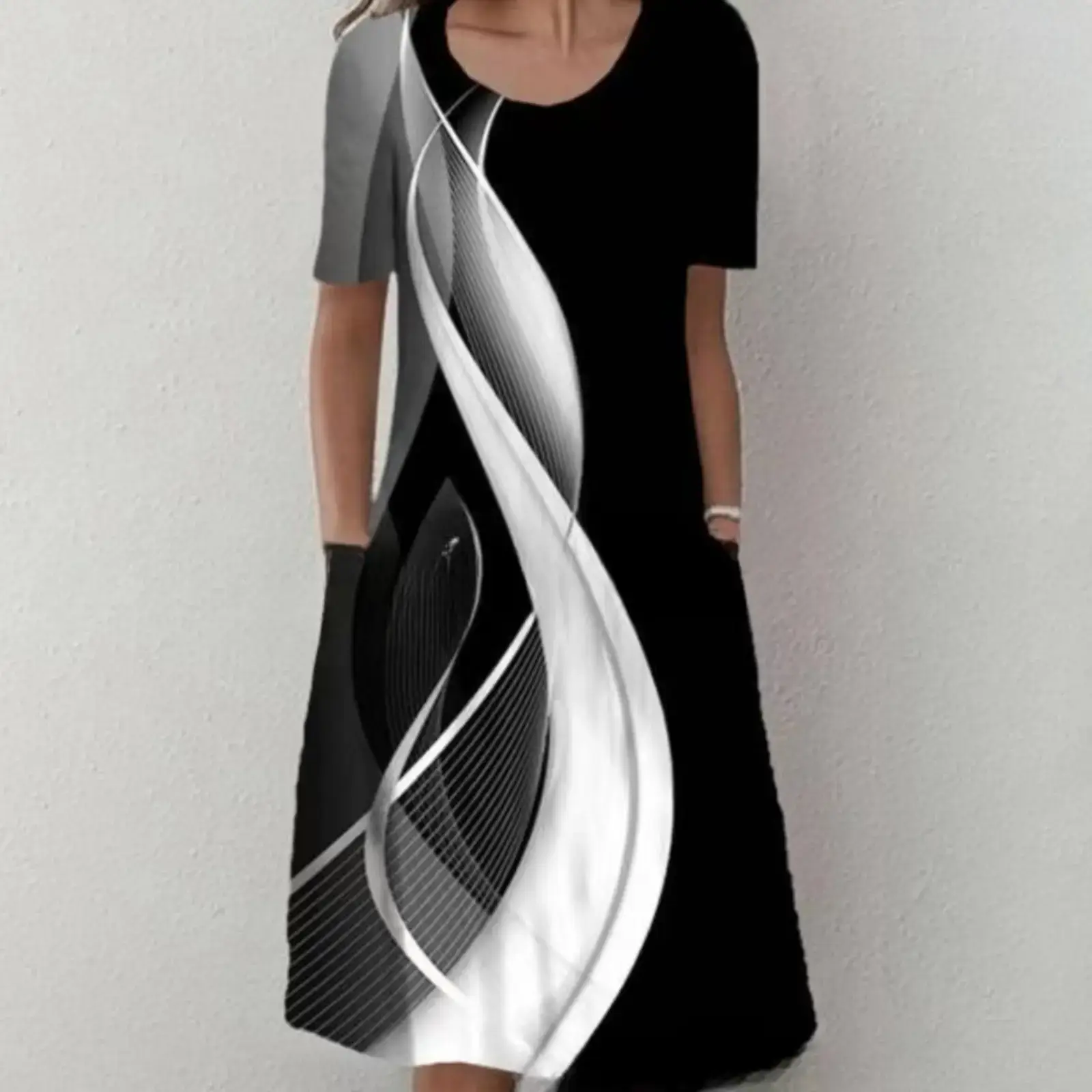 2023 Printed Floral Dress Women Large Size - Image 5