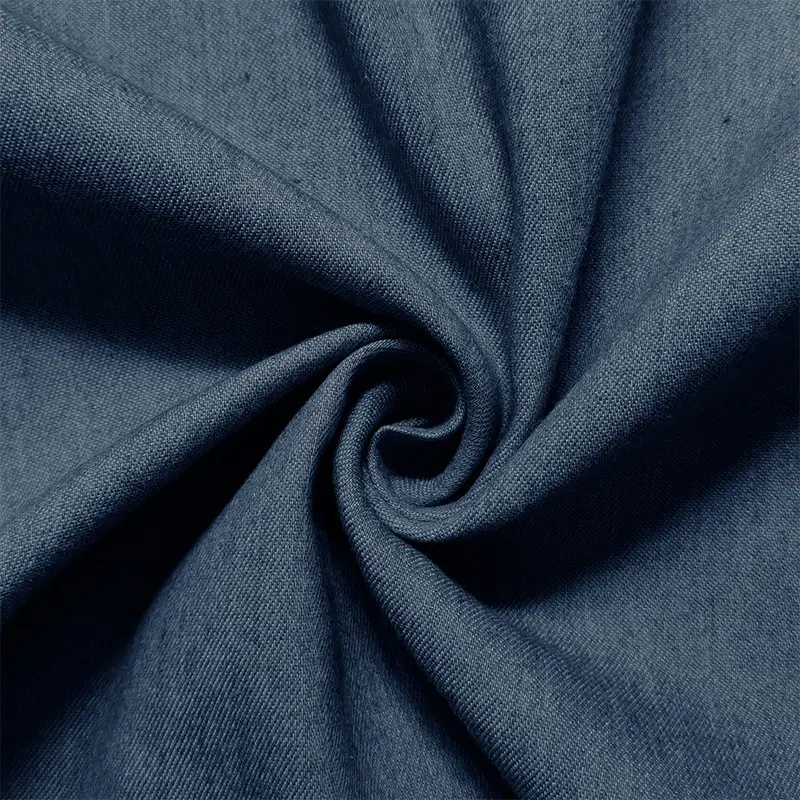 2023 Men's Blue Denim V-Neck T-Shirt with Lace-Up Cord — feature 7