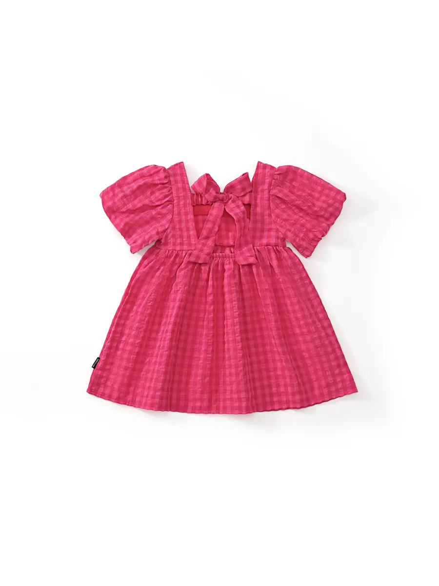 Mdd Girls Red Puff Sleeve Skirt Dress 2025 - Image 4