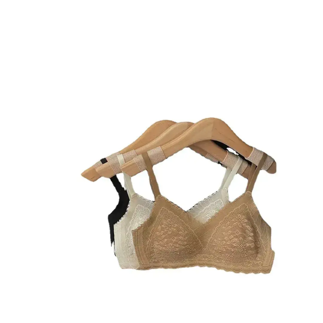 Hollow Out Small Bust Lingerie with Eyelash Lace - Image 8