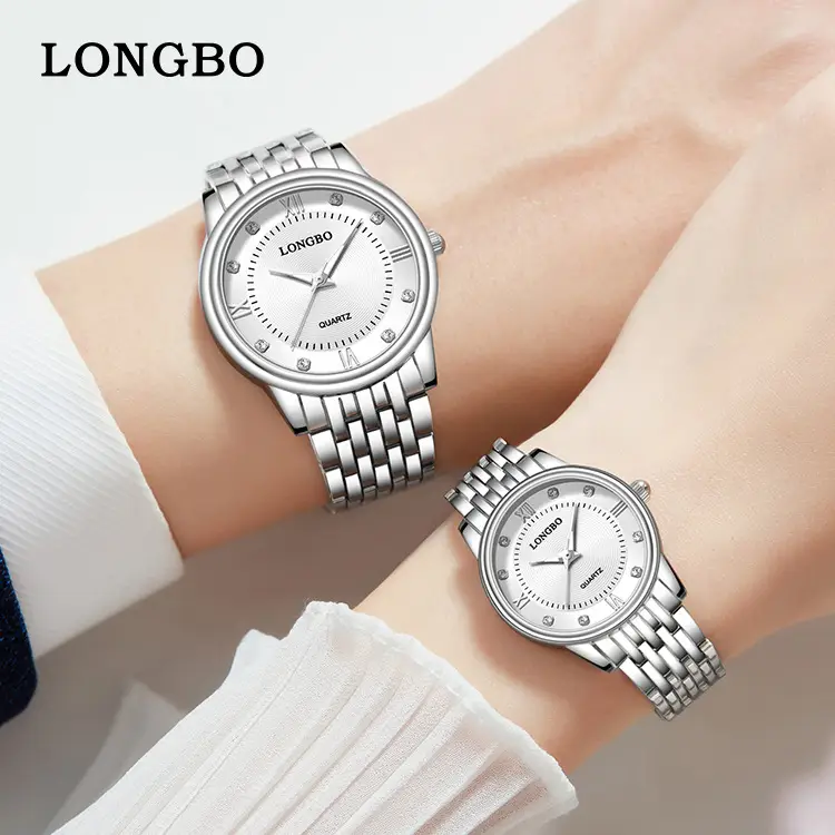 Longbo Couple Watches Silver Stainless Steel Waterproof Women Fashion - Image 15