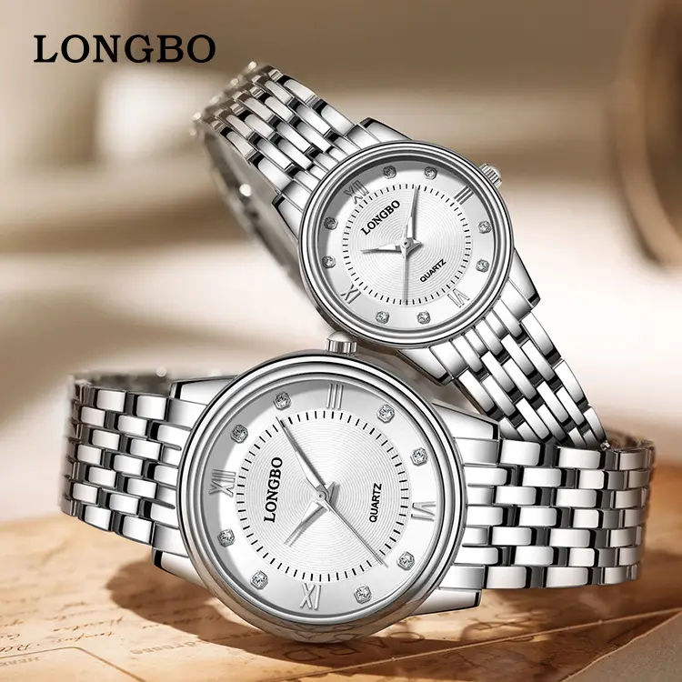 Longbo Couple Watches Silver Stainless Steel Waterproof Women Fashion - Image 17