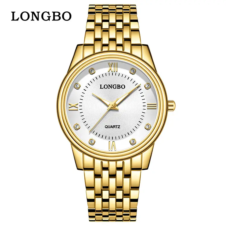 Longbo Couple Watches Silver Stainless Steel Waterproof Women Fashion - Image 2