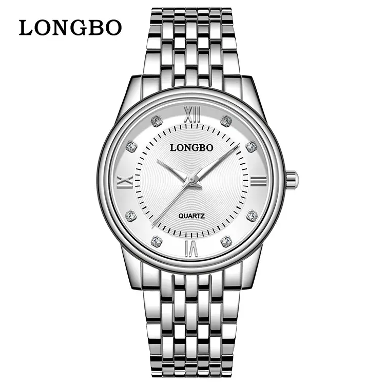 Longbo Couple Watches Silver Stainless Steel Waterproof Women Fashion - Image 4