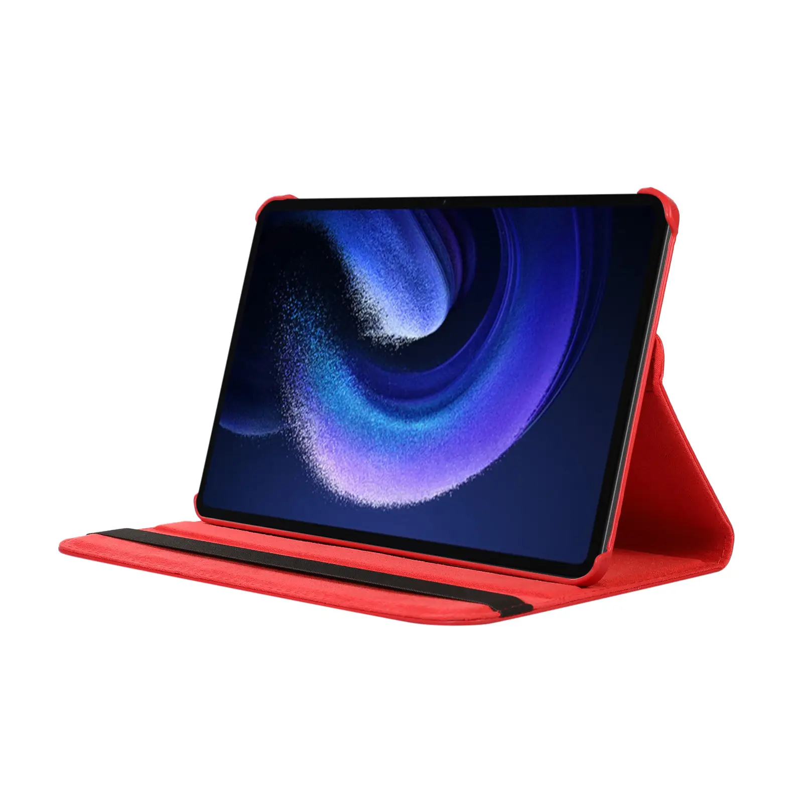 Red 11-RGB Rotating Leather Tablet Case