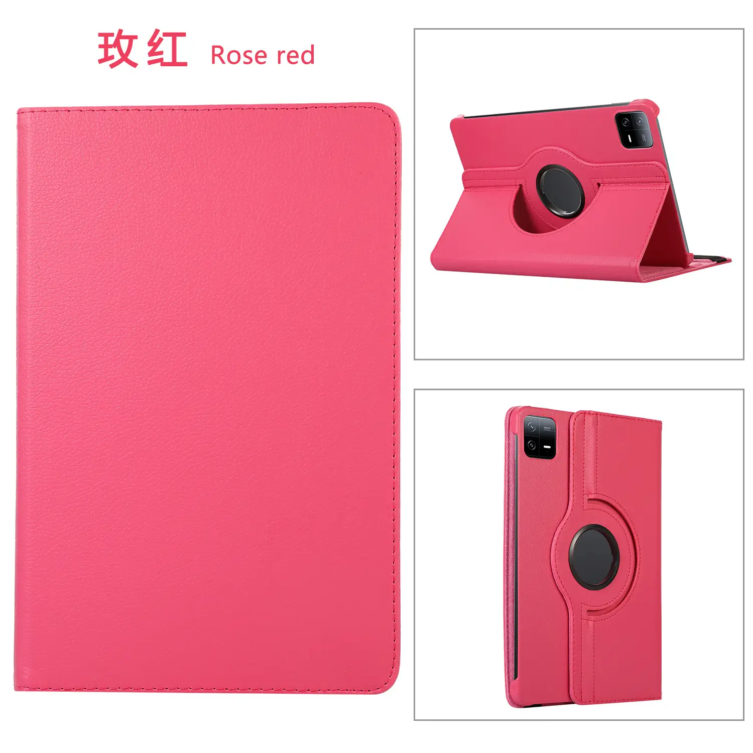 Red 11-RGB Rotating Leather Tablet Case