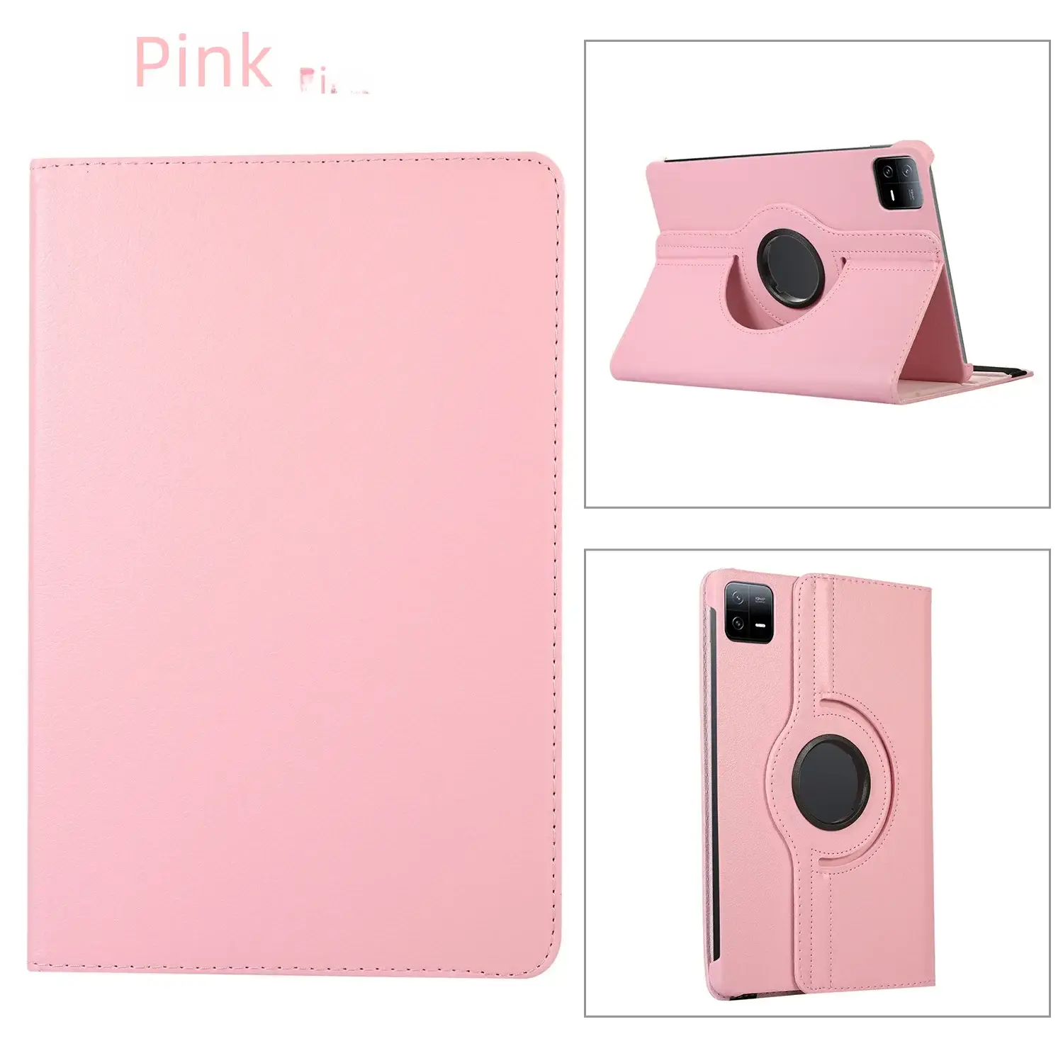 Red 11-RGB Rotating Leather Tablet Case