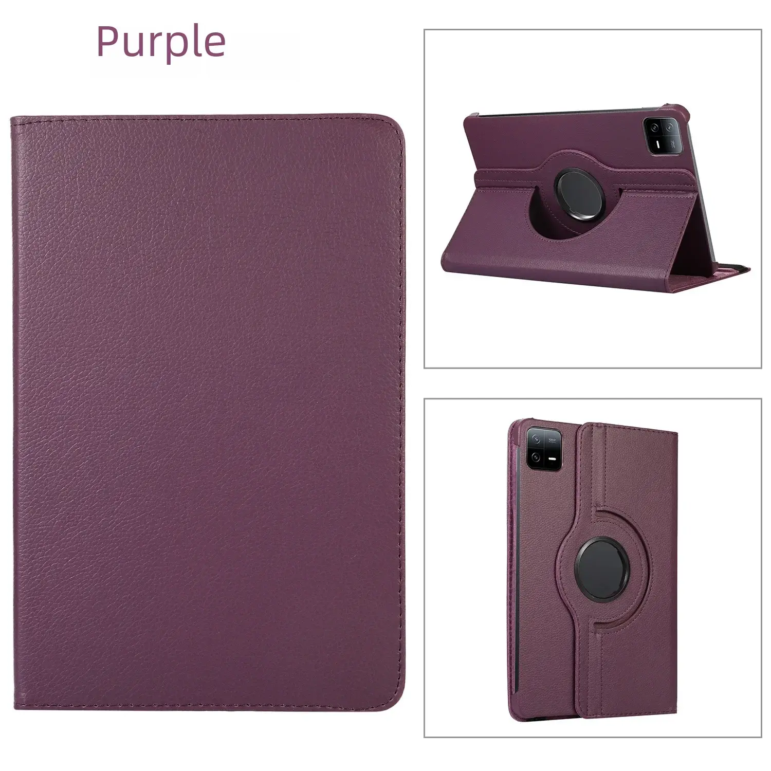 Red 11-RGB Rotating Leather Tablet Case