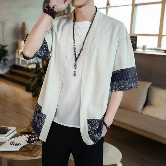 Men's Black Ice Silk Loose Fit Pants Large — feature 5