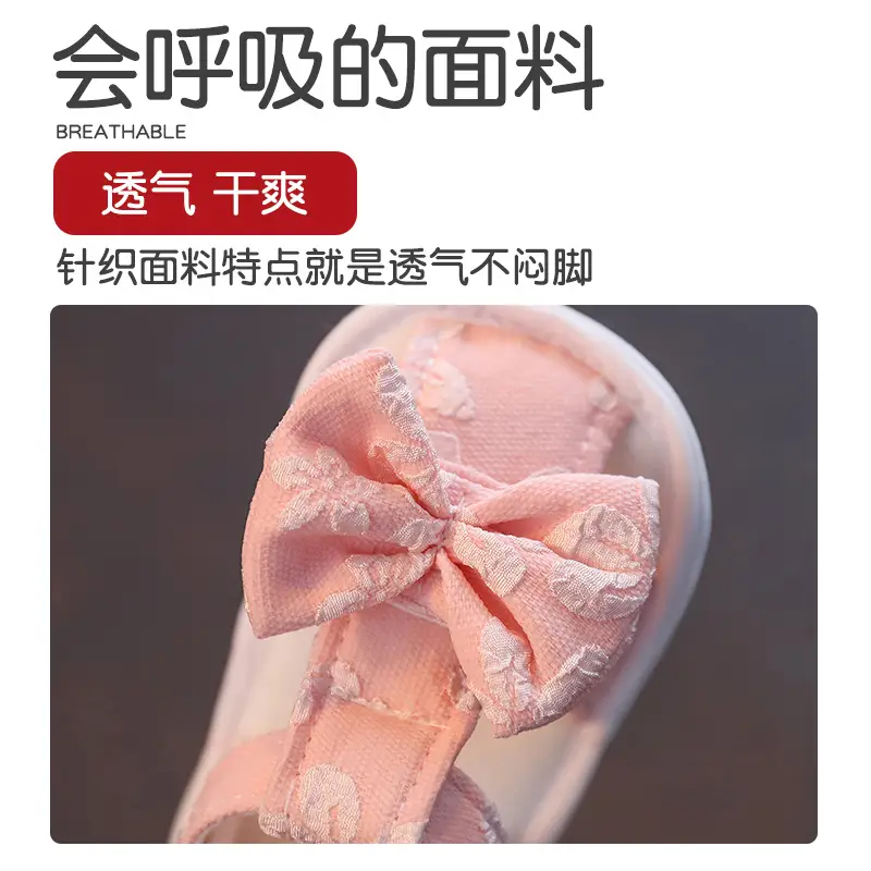 White Lace Bow Baby Sandals for Newborns