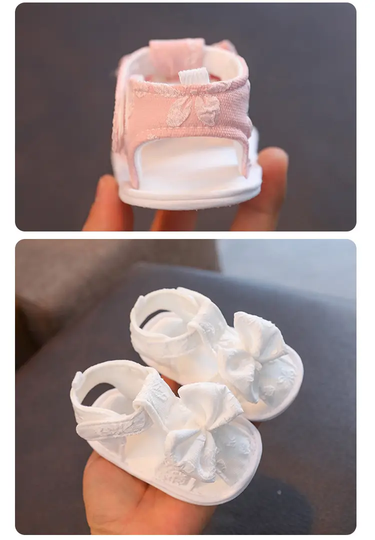 White Lace Bow Baby Sandals for Newborns — feature 16