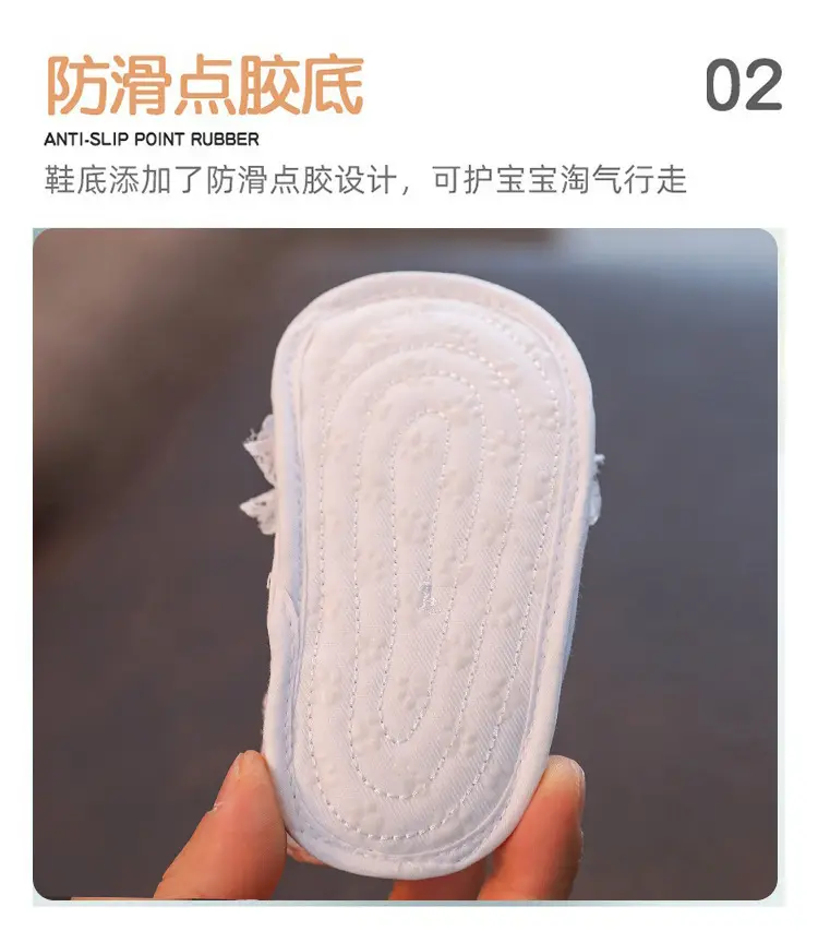White Lace Bow Baby Sandals for Newborns — feature 7