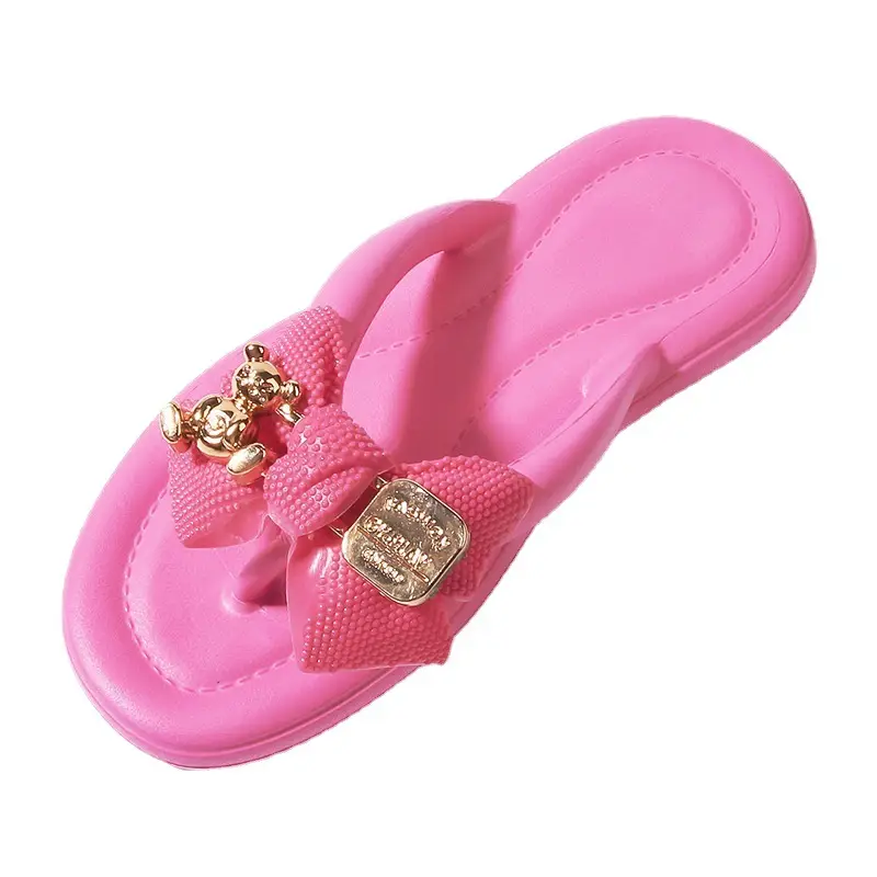 Green Bow Bear EVA Flip Flops for Women