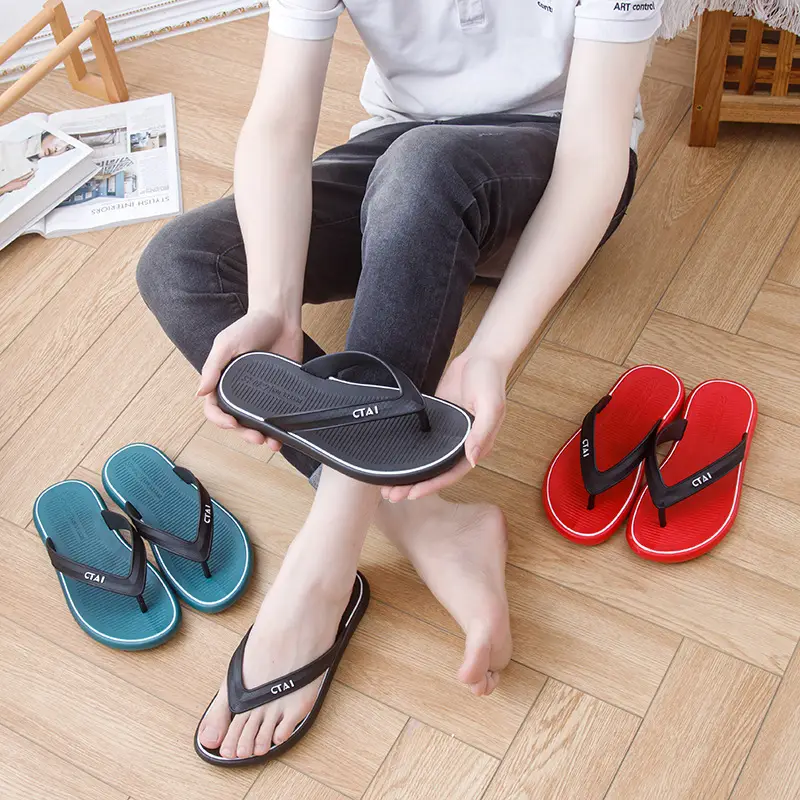 Black Casual Flip Flops with CT Brand
