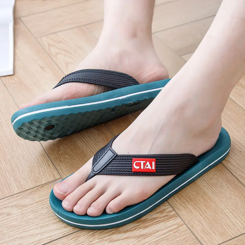 Black Casual Flip Flops with CT Brand