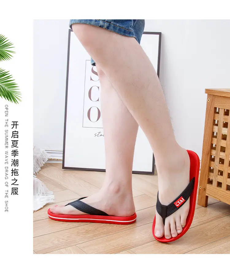 Black Casual Flip Flops with CT Brand — feature 11