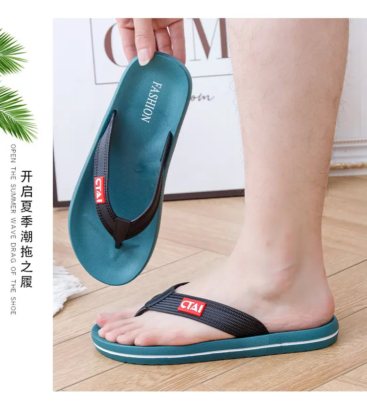 Black Casual Flip Flops with CT Brand — feature 7
