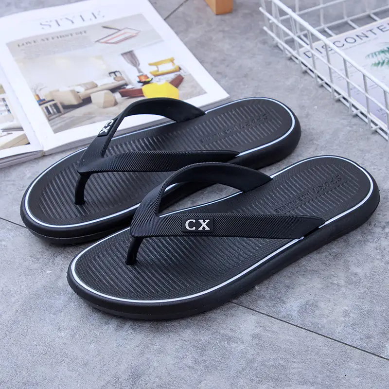 Black Casual Flip Flops with CT Brand