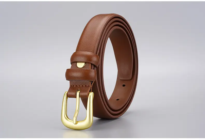 Black Gold Buckle Cowhide Belt for Women — feature 23