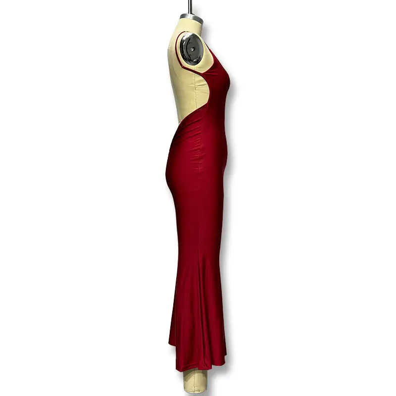 Red Mermaid Dress Deep V Backless Spaghetti Strap 2023 — feature 28