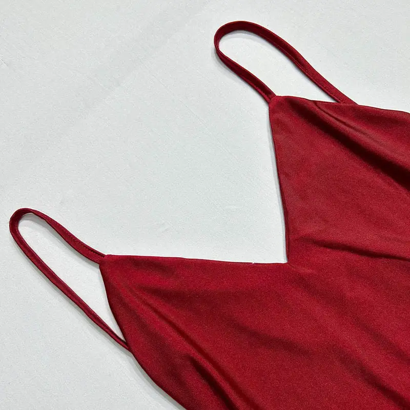Red Mermaid Dress Deep V Backless Spaghetti Strap 2023 — feature 30