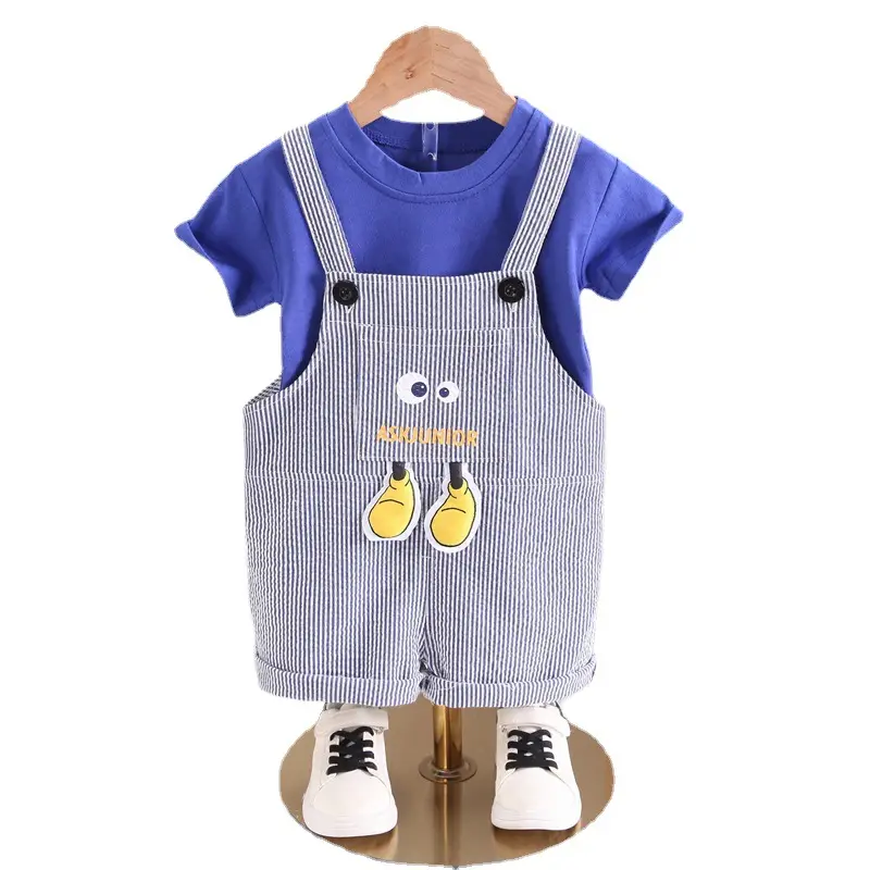 Kids Summer Overlooked Shorts Set Blue Cotton