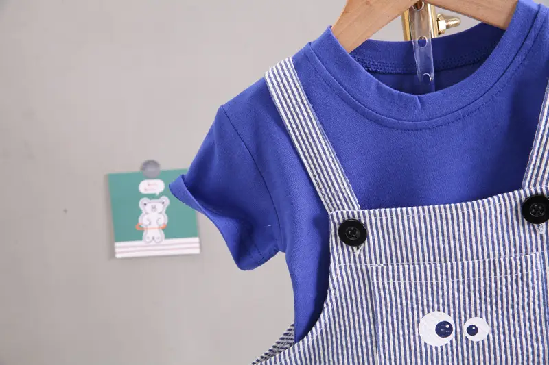 Kids Summer Overlooked Shorts Set Blue Cotton — feature 10