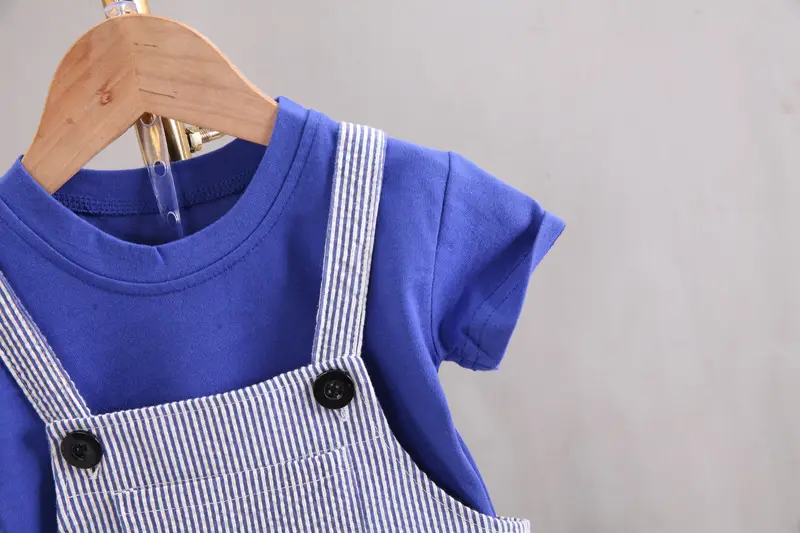 Kids Summer Overlooked Shorts Set Blue Cotton — feature 8