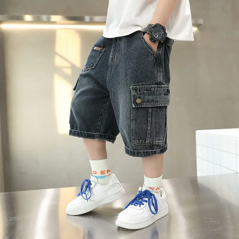 Children Denim Cargo Shorts 2026 Summer - Image 3