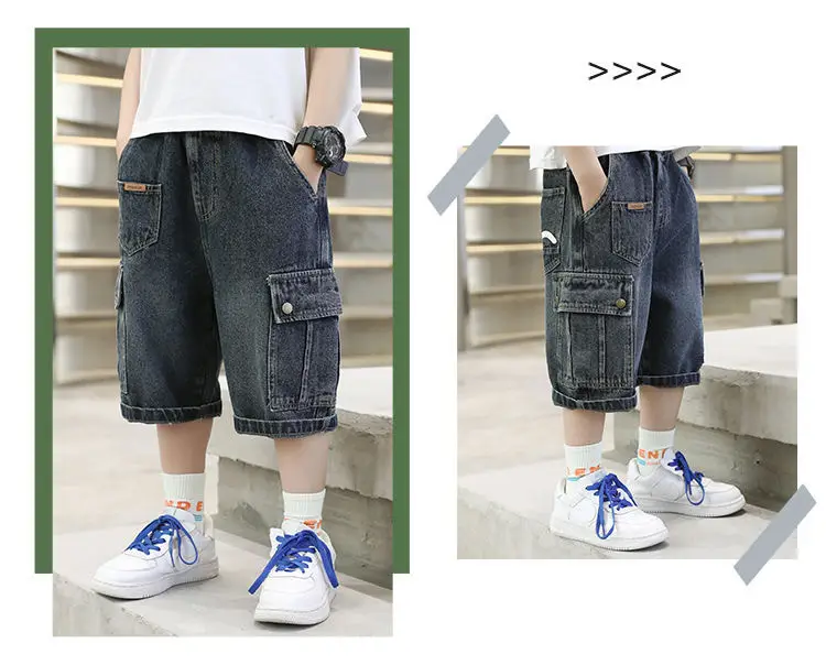 Children Denim Cargo Shorts 2026 Summer — feature 6