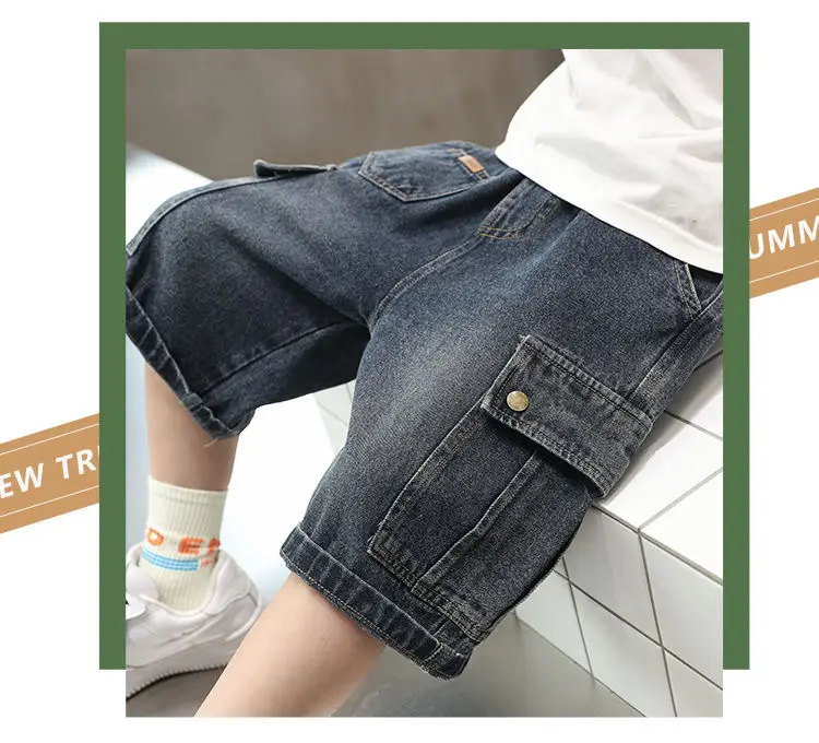 Children Denim Cargo Shorts 2026 Summer — feature 7