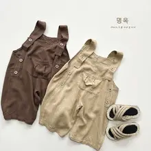 Korean Pure Cotton Face Strap Pants for Boys Girls Black Striped — feature 17