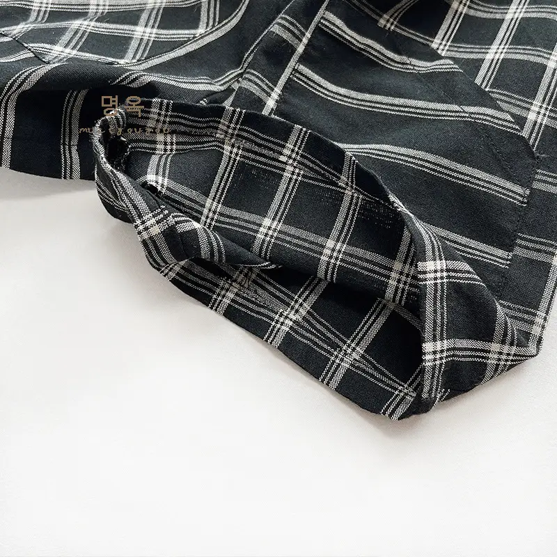 Korean Pure Cotton Face Strap Pants for Boys Girls Black Striped — feature 26