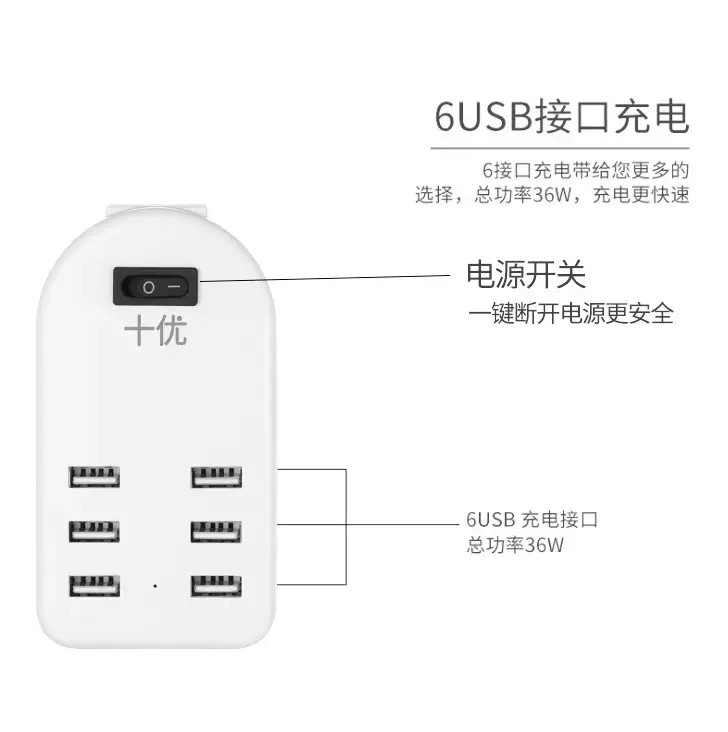 8口智能屏幕充电器 8A大电流 屏幕显示 — feature 22
